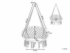Beliani Riipputuoli Puuvilla Valkoinen GABELLA -Käsinojalliset tuolit Winkel undef src sa picid 821565 type whitesh image