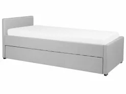 Beliani Sänky Kangas Lisävuode Vaaleanharmaa 90 X 200 Cm MARMANDE -Käsinojalliset tuolit Winkel undef src sa picid 821665 type whitesh image