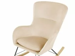 Beliani Keinutuoli Sametti Beige ELLAN 14 Beliani Keinutuoli Sametti Beige ELLAN -Käsinojalliset tuolit Winkel undef src sa picid 822917 type whitesh image