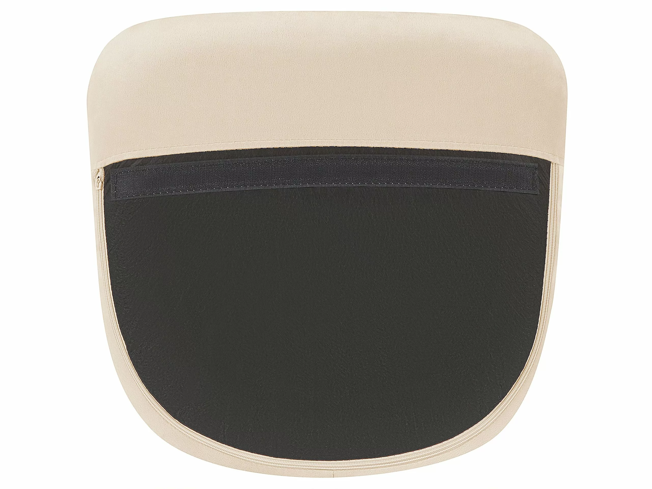 Beliani Keinutuoli Sametti Beige ELLAN 8 Beliani Keinutuoli Sametti Beige ELLAN - Image 8