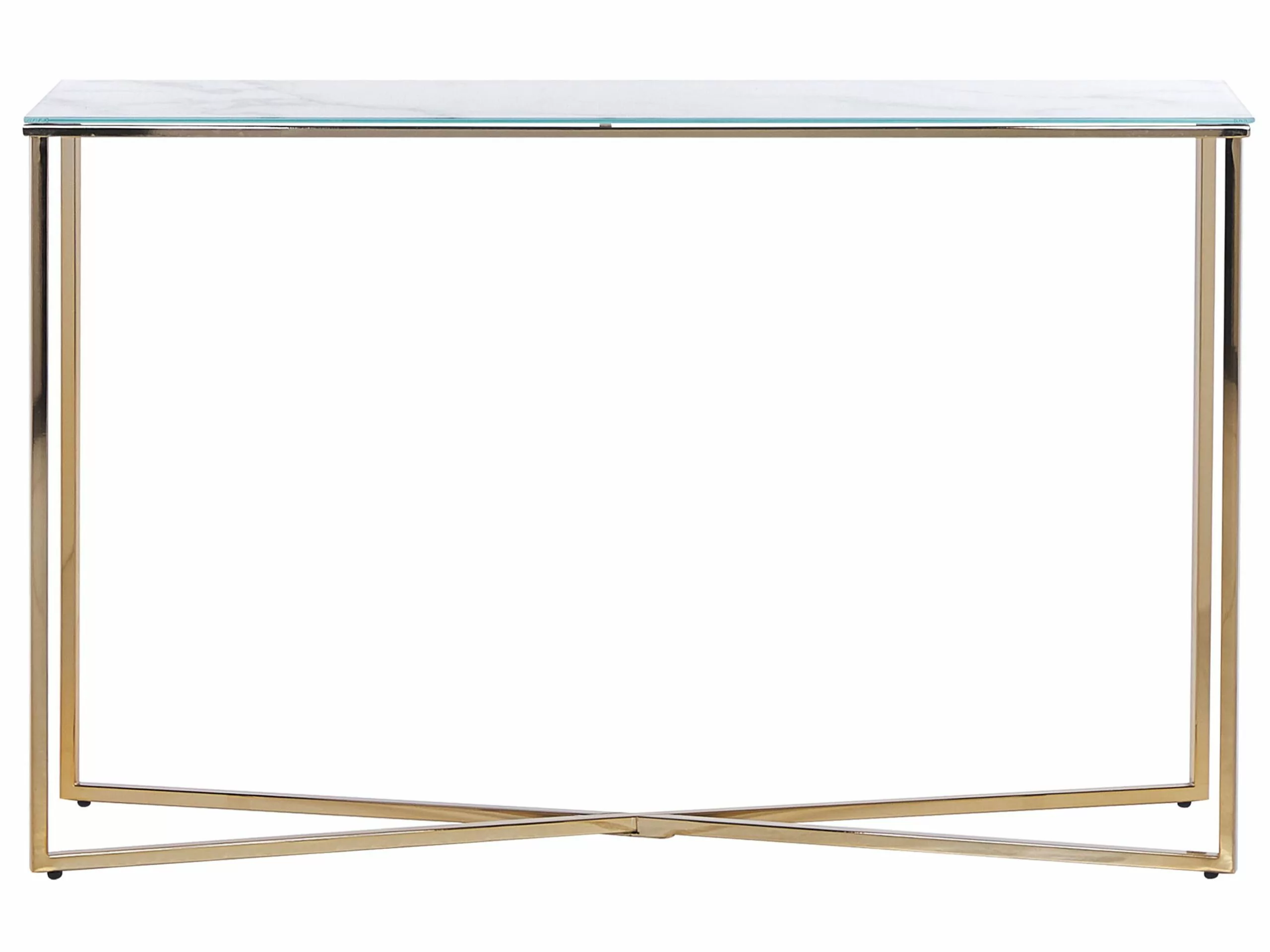 Beliani Konsolipöytä Marmorikuvio Valkoinen/kulta ROYSE 3 Beliani Konsolipöytä Marmorikuvio Valkoinen/kulta ROYSE - Image 3