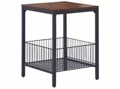 Beliani Sivupöytä Tumma Puu/musta KENNER