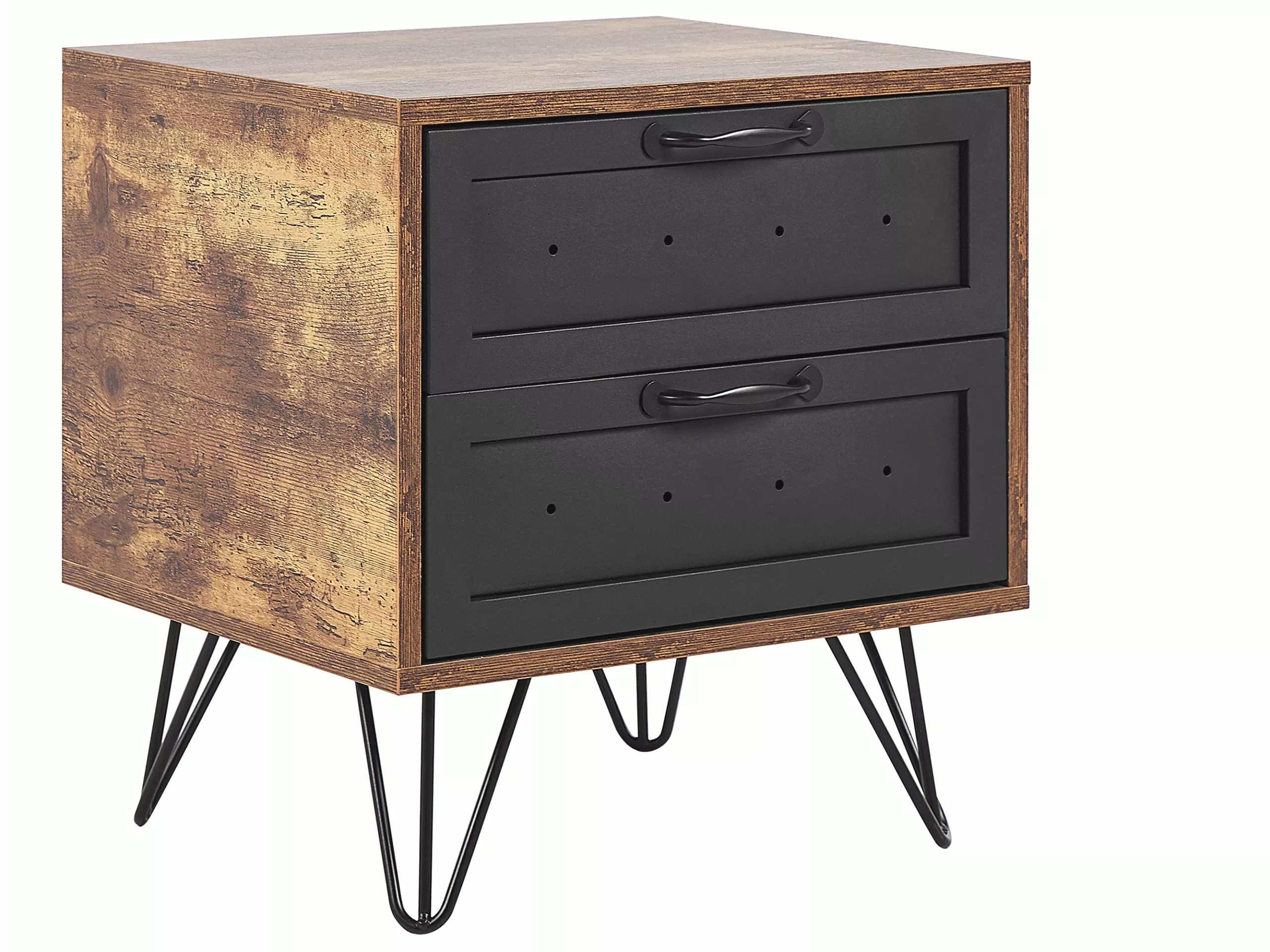 Beliani Yöpöytä 2 Laatikkoa Tumma Puu/musta ARKAN - Image 3