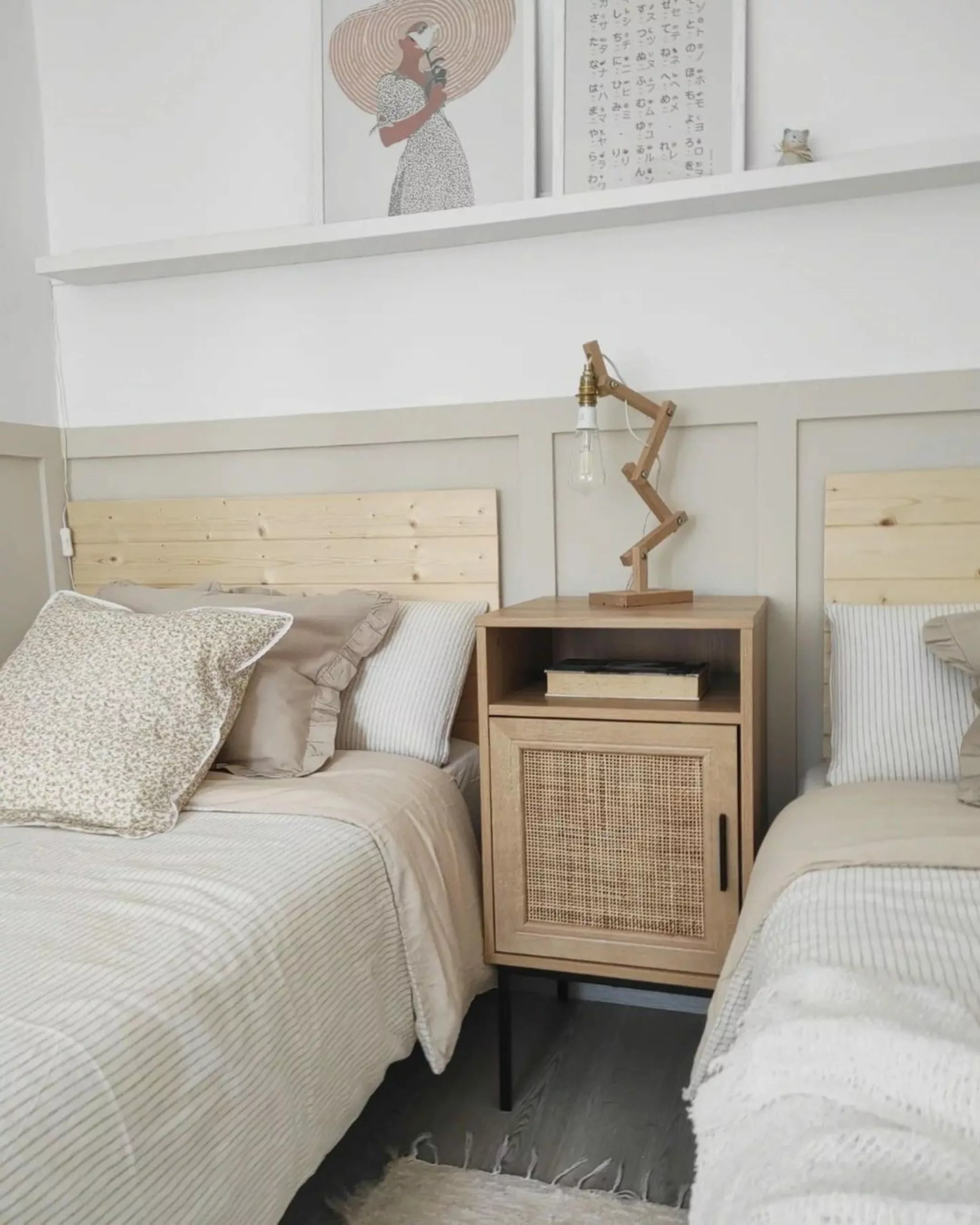 Beliani Yöpöytä Rottinki Kaappi Vaalea Puu PASCO - Image 8