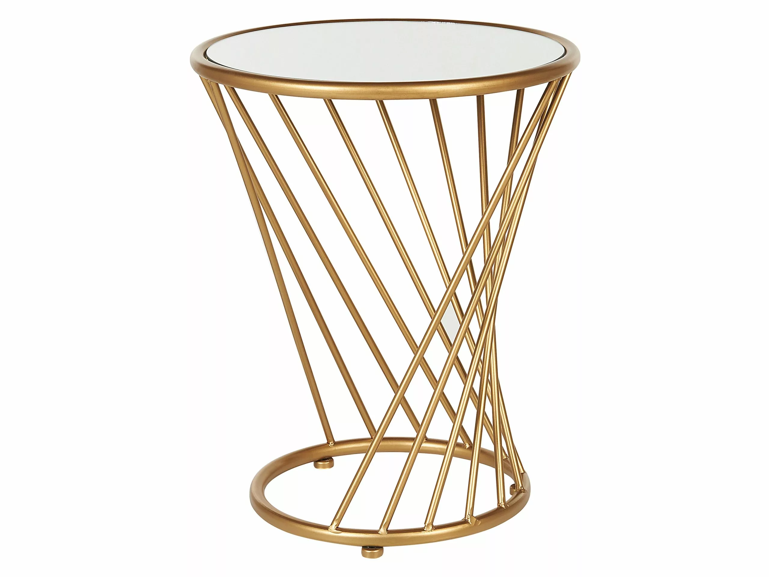 Beliani Sivupöytäsetti Peililasitasolla Rauta Kulta 2 Kpl TWIST - Image 3