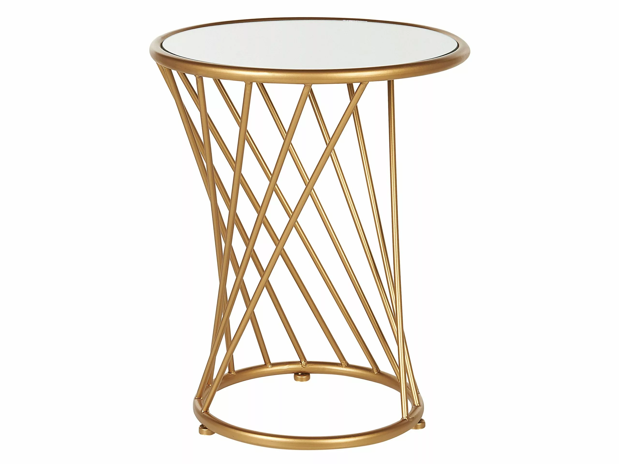 Beliani Sivupöytäsetti Peililasitasolla Rauta Kulta 2 Kpl TWIST - Image 4