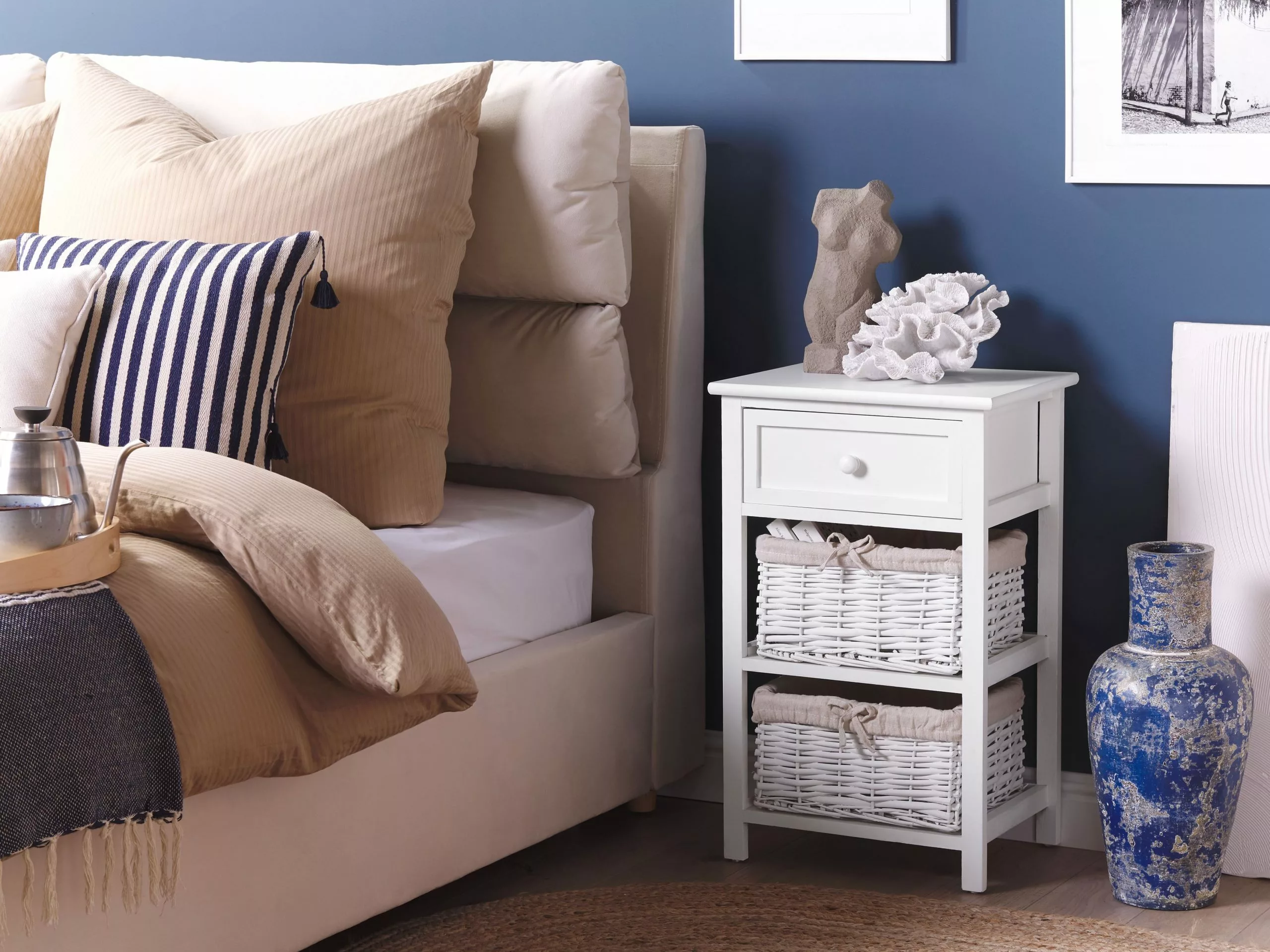 Beliani Sänky Sametti Säilytystila Vaalea Beige BATILLY Useita Kokoja - Image 3