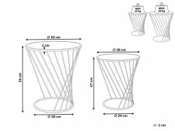 Beliani Sivupöytäsetti Peililasitasolla Rauta Kulta 2 Kpl TWIST -Käsinojalliset tuolit Winkel undef src sa picid 829974 type whitesh image