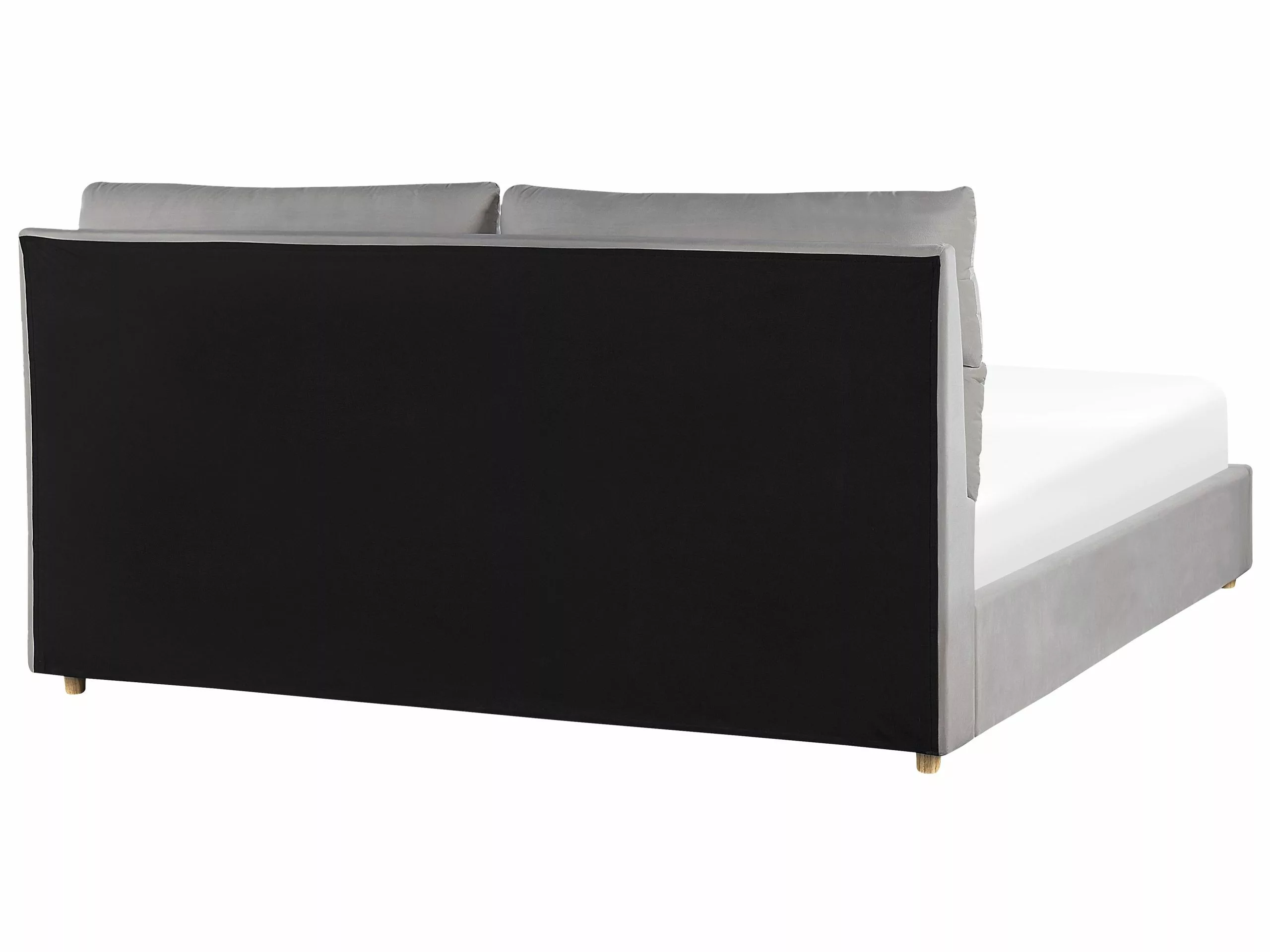 Beliani Sänky Sametti Säilytystila Vaaleanharmaa BATILLY Useita Kokoja 5 Beliani Sänky Sametti Säilytystila Vaaleanharmaa BATILLY Useita Kokoja - Image 5