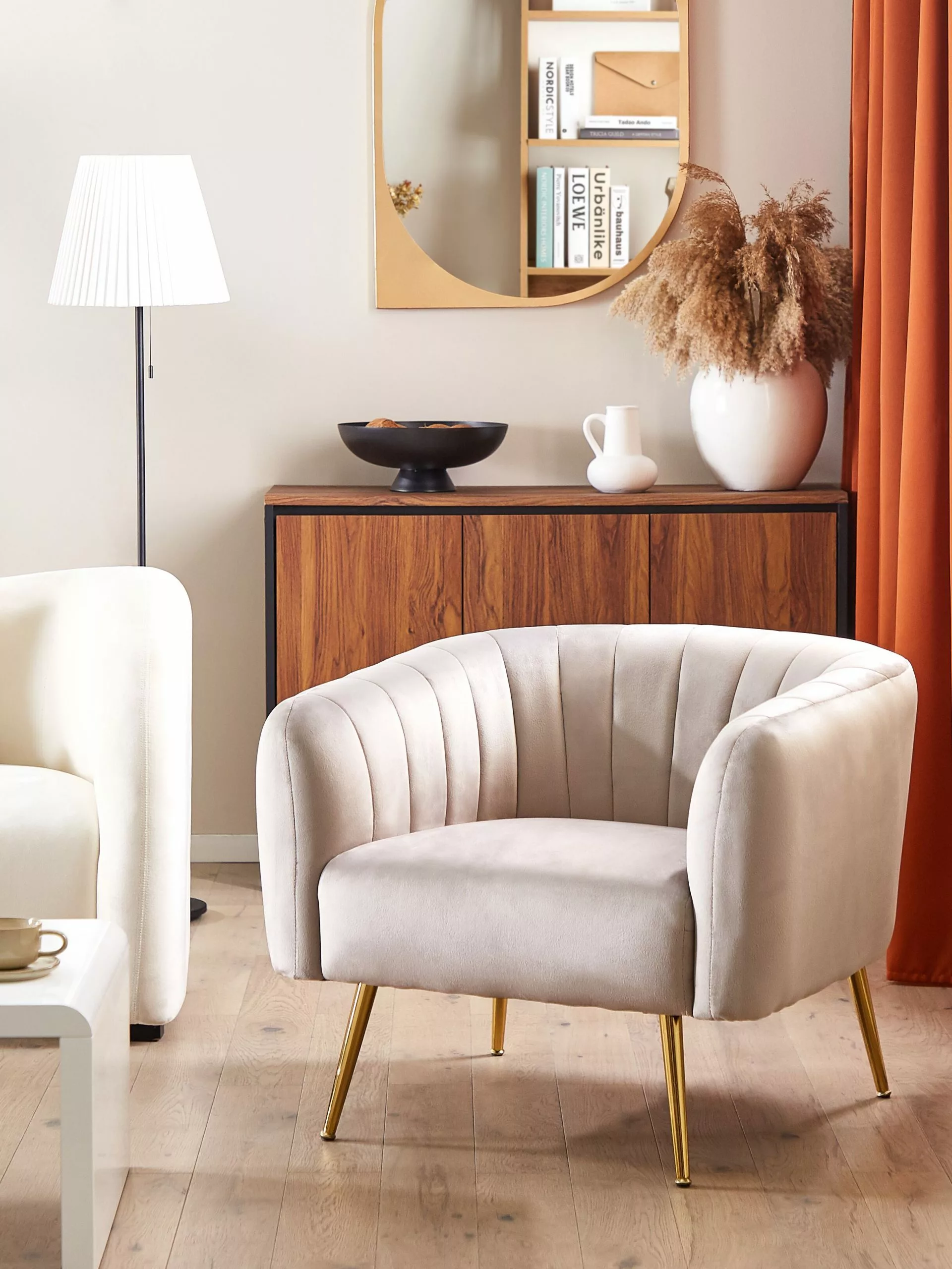 Beliani Nojatuoli Sametti Ruskeanharmaa LACONIA 4 Beliani Nojatuoli Sametti Ruskeanharmaa LACONIA - Image 4