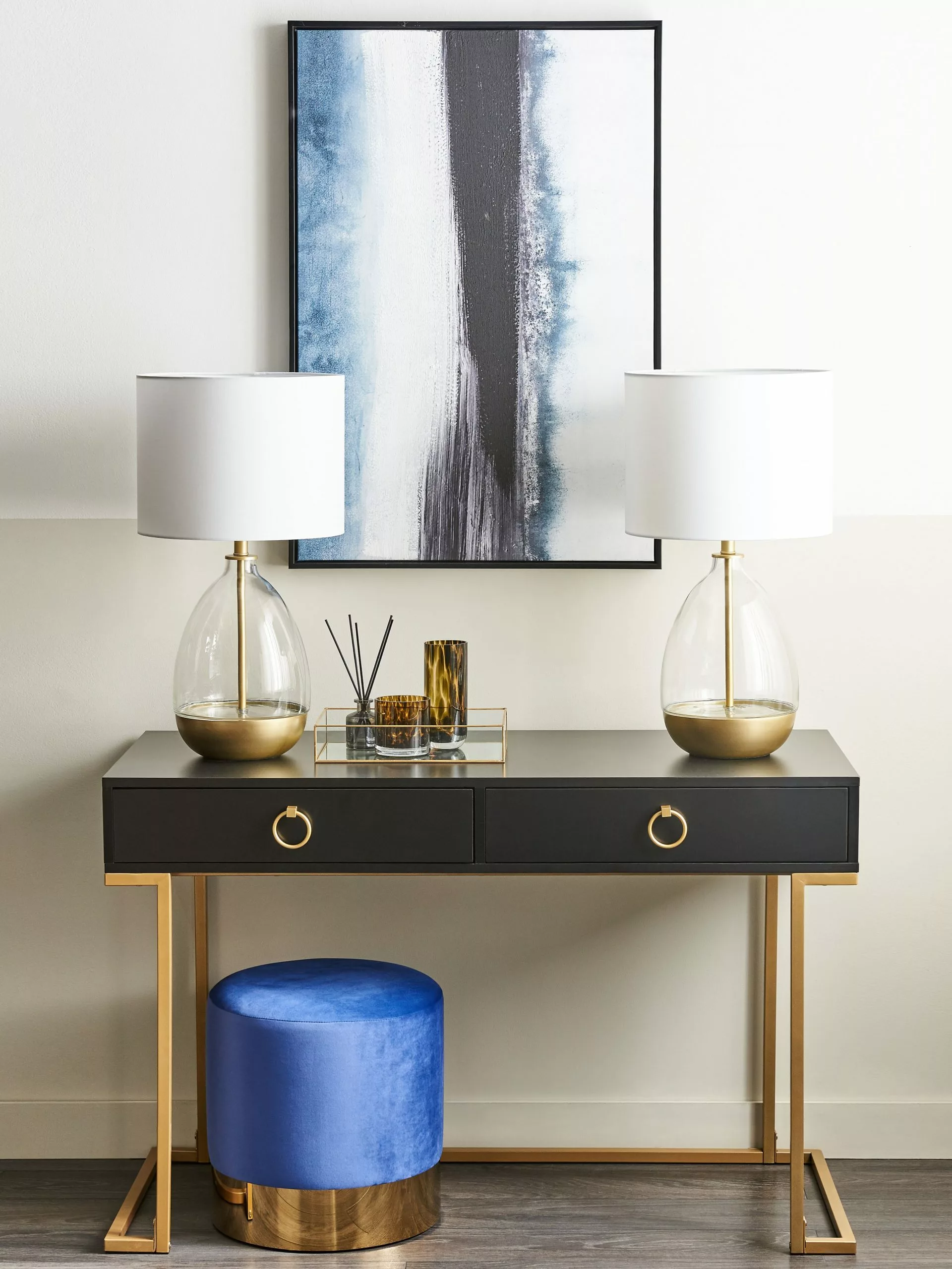 Beliani Konsolipöytä 2 Laatikkoa Musta/kulta WESTPORT - Image 6