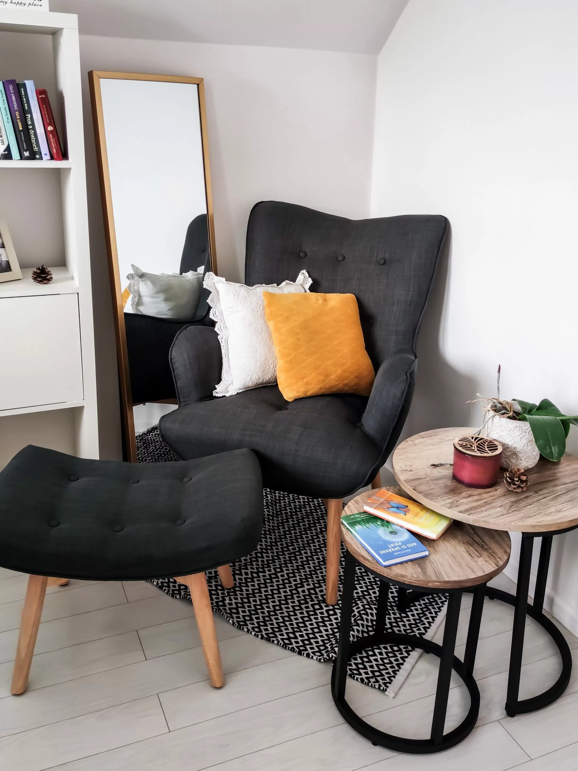 Beliani Sivupöytäsetti Tumma Puu/musta 2 Kpl DIXIE - Image 3