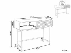 Beliani Konsolipöytä Valkoinen/tumma Puu RIFLE -Käsinojalliset tuolit Winkel undef src sa picid 832854 type whitesh image