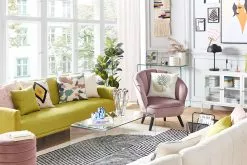 Beliani Nojatuoli Sametti Vaaleanpunainen DALA 12 Beliani Nojatuoli Sametti Vaaleanpunainen DALA -Käsinojalliset tuolit Winkel undef src sa picid 833128 type whitesh image