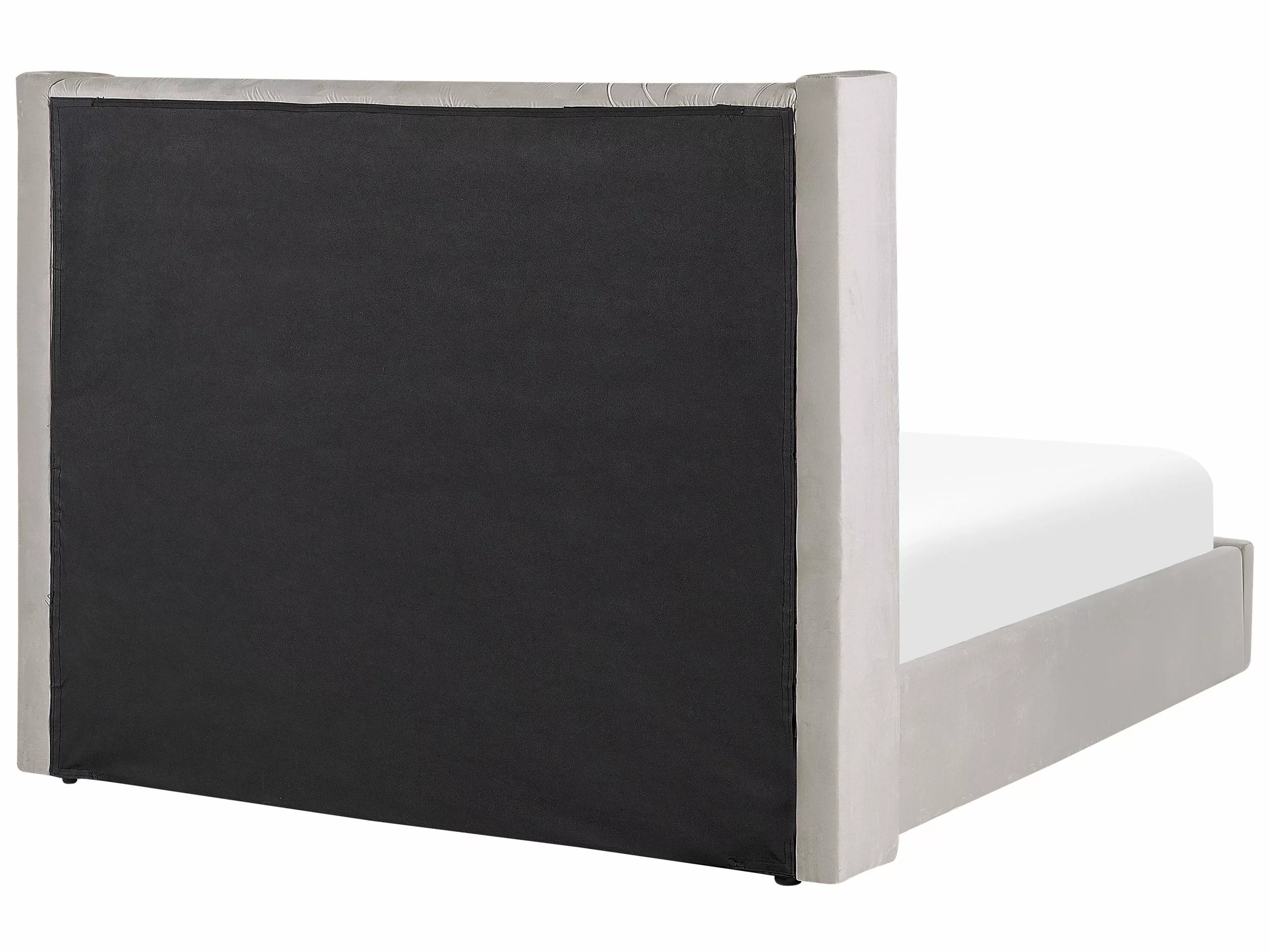 Beliani Sänky Sametti Säilytystila Vaaleanharmaa LUBBON Useita Kokoja 6 Beliani Sänky Sametti Säilytystila Vaaleanharmaa LUBBON Useita Kokoja - Image 6