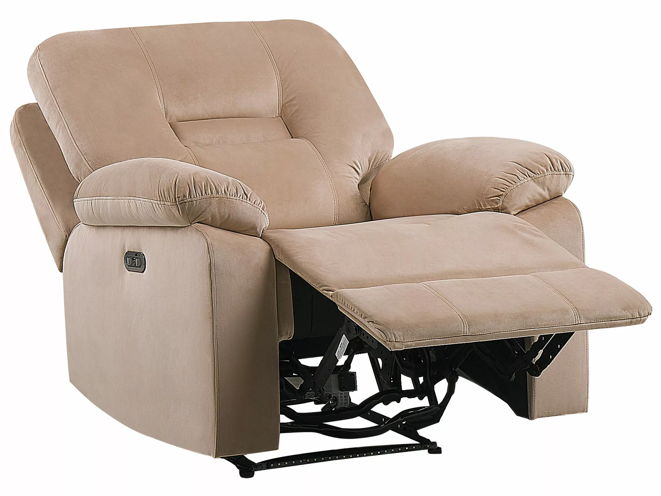 Beliani Nojatuoli Sametti Sähkösäädettävä Hiekanruskea BERGEN - Image 9