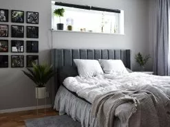 Beliani Sänky Sametti Säilytystila Harmaa NOYERS Useita Kokoja -Käsinojalliset tuolit Winkel undef src sa picid 836550 type whitesh image