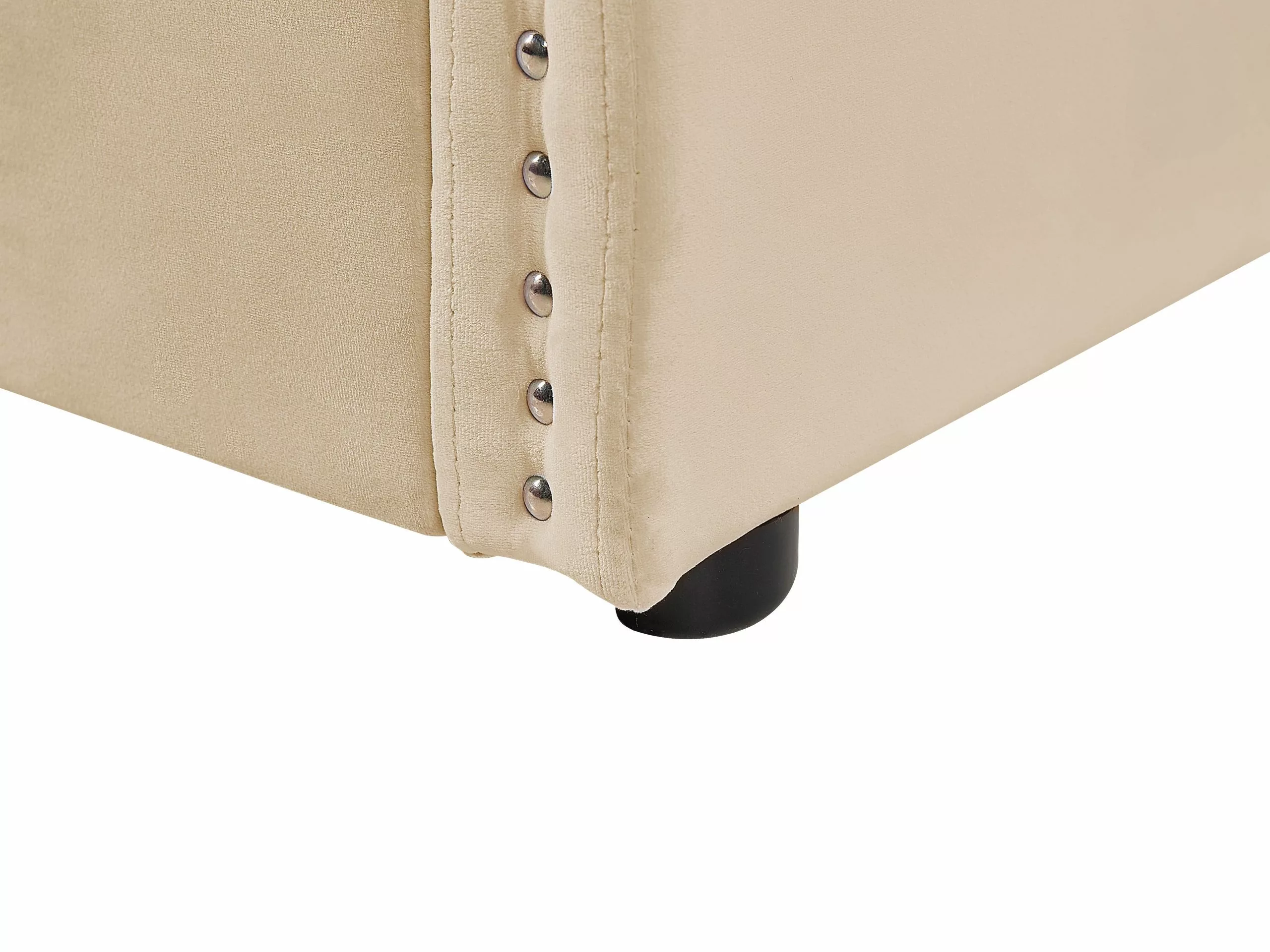 Beliani Sänky Sametti Lisävuode Beige 90 X 200 Cm TROYES - Image 10