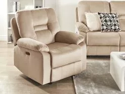 Beliani Nojatuoli Sametti Sähkösäädettävä Hiekanruskea BERGEN -Käsinojalliset tuolit Winkel undef src sa picid 837291 type whitesh image