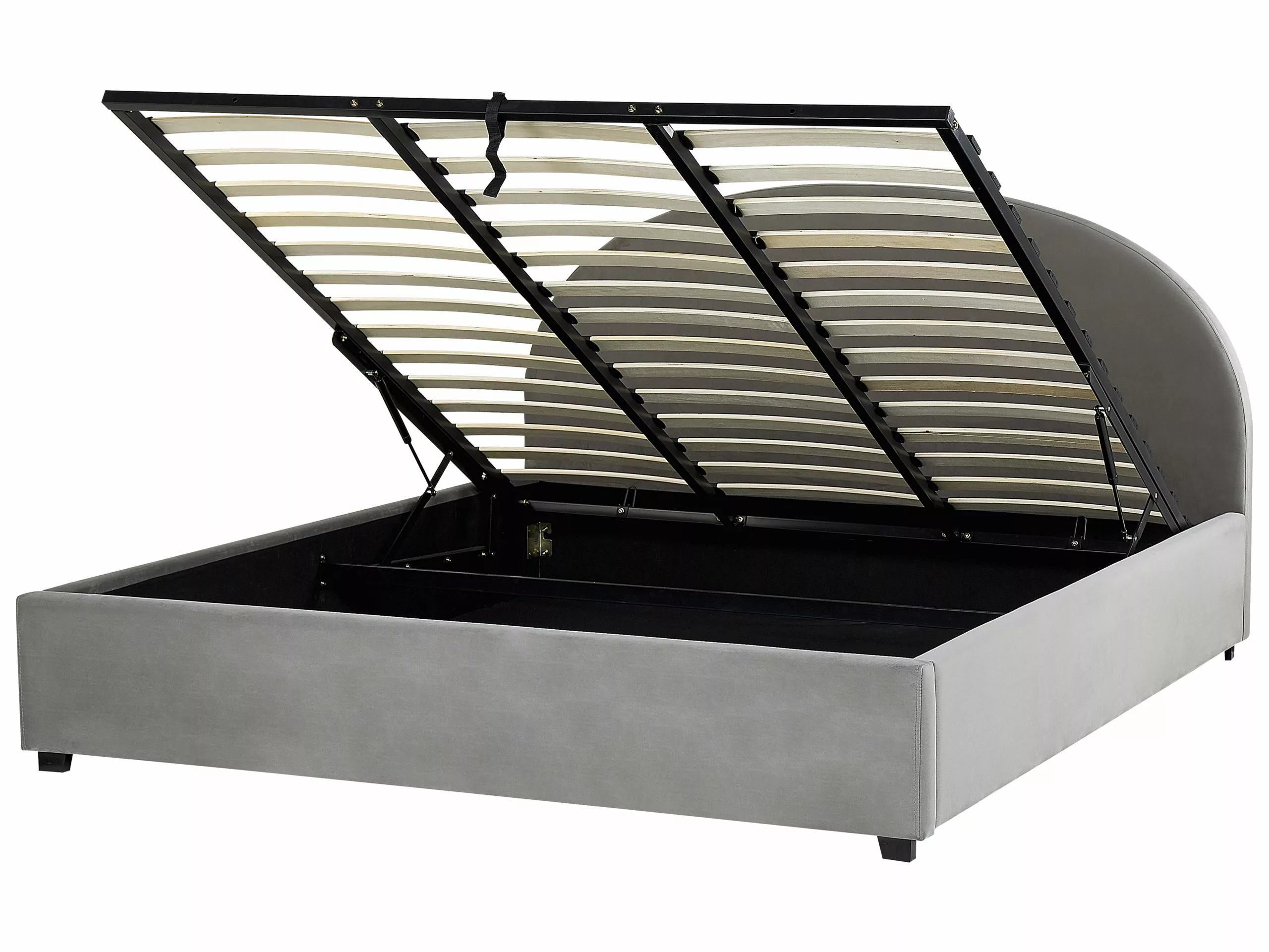 Beliani Sänky Sametti Säilytystila Vaaleanharmaa VAUCLUSE Useita Kokoja 1 Beliani Sänky Sametti Säilytystila Vaaleanharmaa VAUCLUSE Useita Kokoja