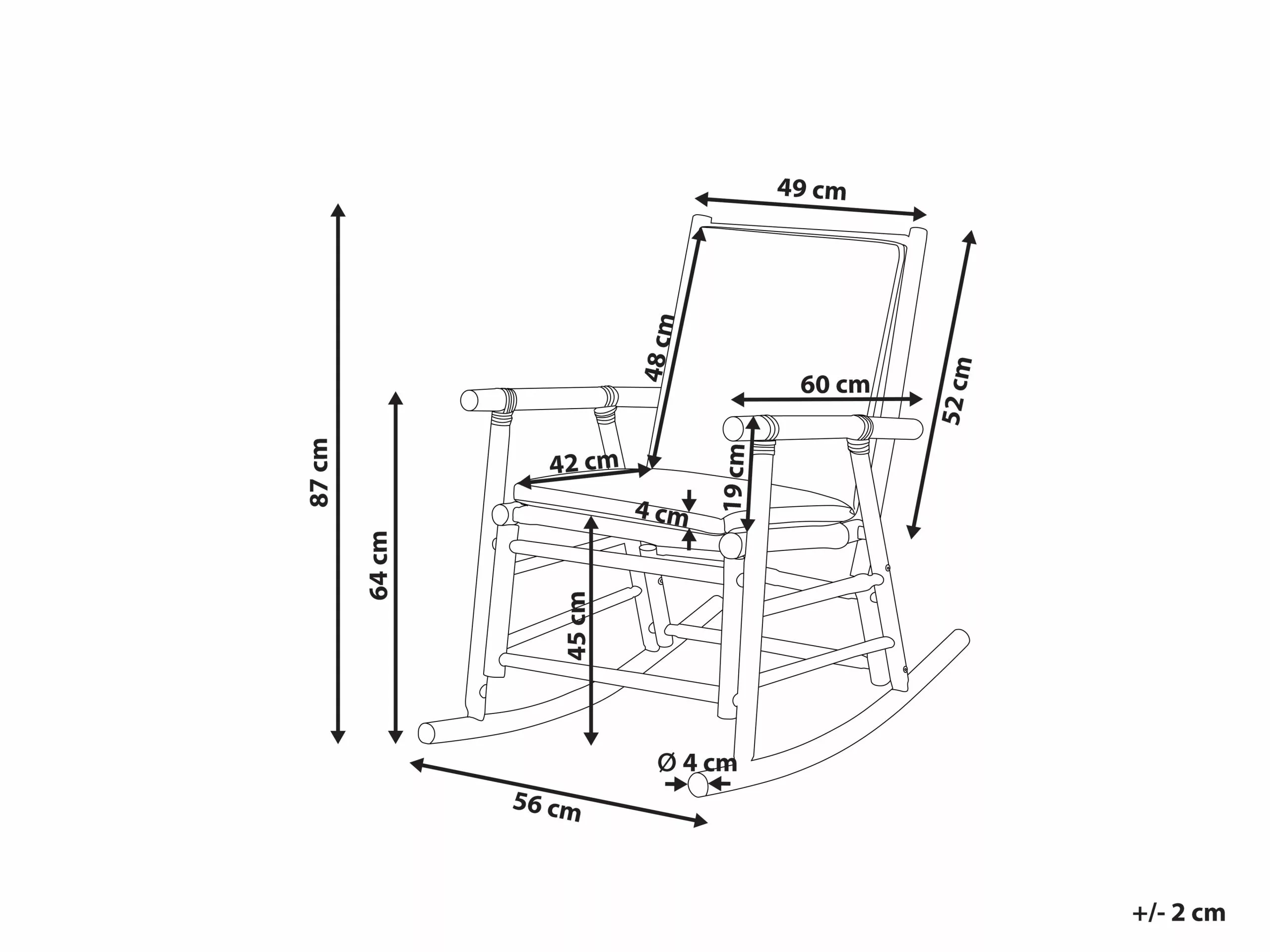 Beliani Keinutuoli Bambu Vaalea Puu/luonnonvalkoinen FRIGOLE 7 Beliani Keinutuoli Bambu Vaalea Puu/luonnonvalkoinen FRIGOLE - Image 7