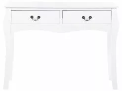 Beliani Konsolipöytä 2 Laatikkoa Valkoinen KLAWOCK -Käsinojalliset tuolit Winkel undef src sa picid 840560 type whitesh image