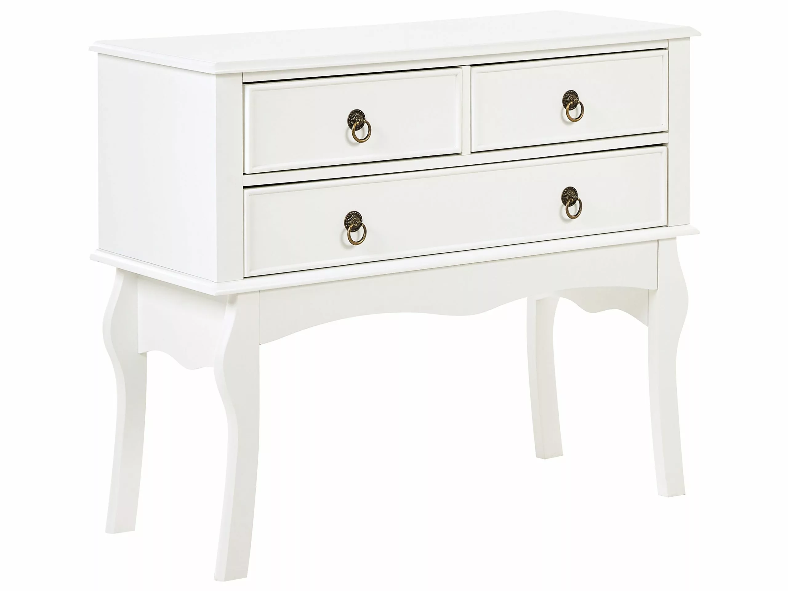 Beliani Konsolipöytä 3 Laatikkoa Valkoinen LAMAR