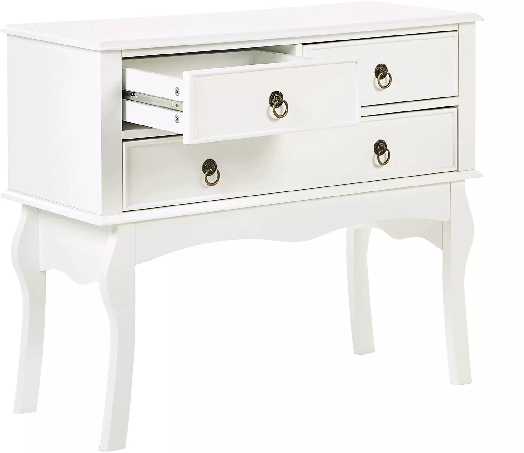 Beliani Konsolipöytä 3 Laatikkoa Valkoinen LAMAR - Image 4