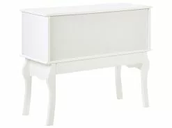Beliani Konsolipöytä 3 Laatikkoa Valkoinen LAMAR -Käsinojalliset tuolit Winkel undef src sa picid 840569 type whitesh image