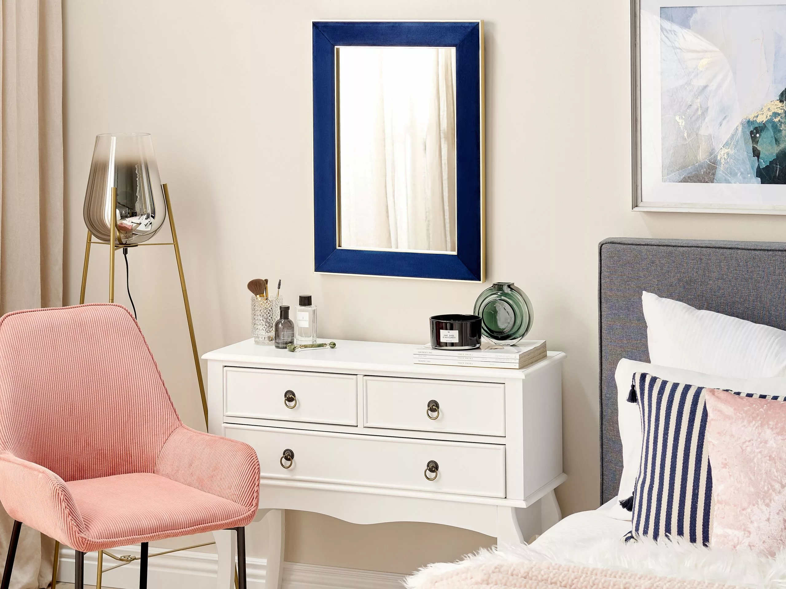 Beliani Konsolipöytä 3 Laatikkoa Valkoinen LAMAR - Image 3