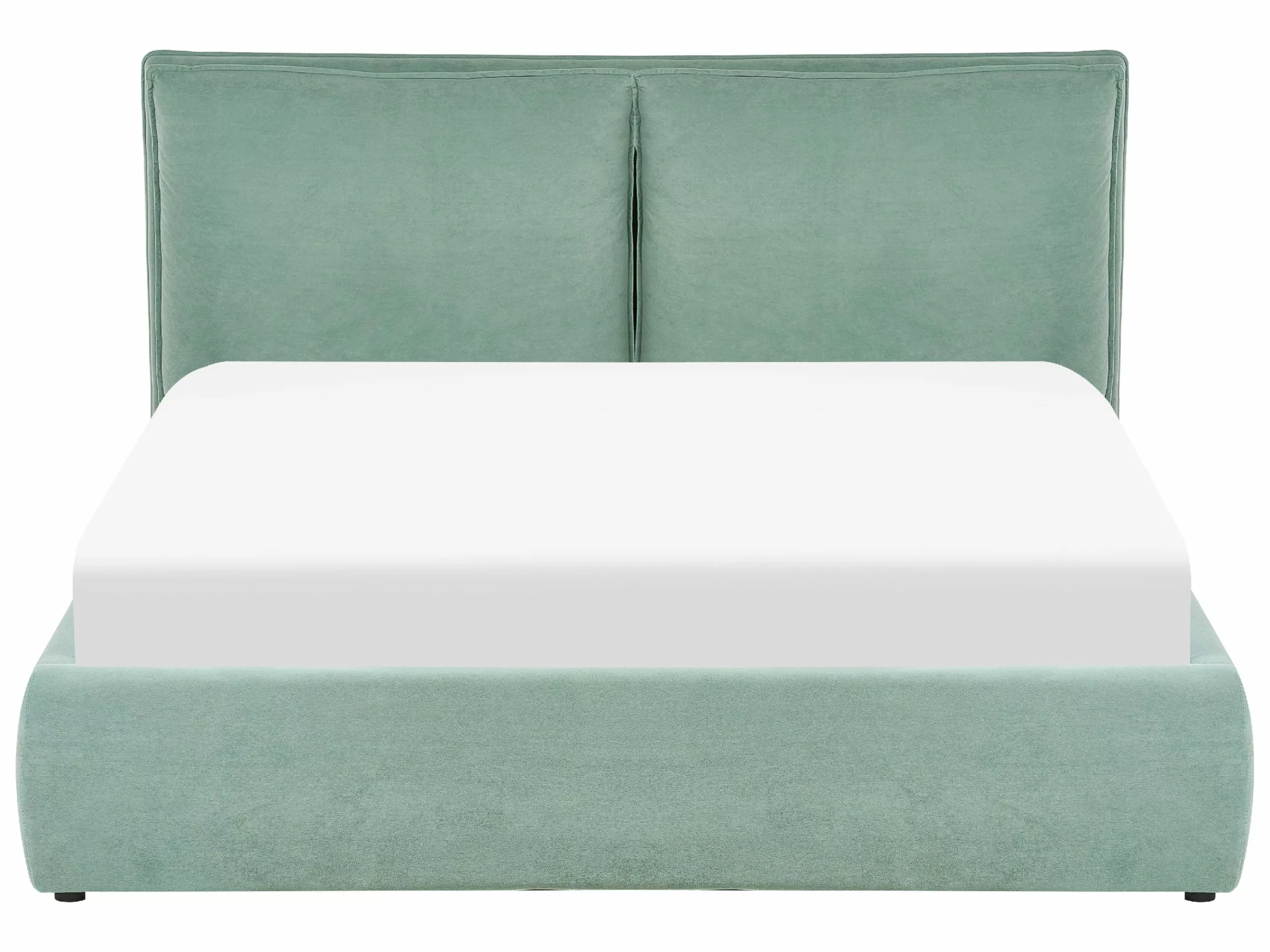 Beliani Parisänky Sametti Säilytystila Mintunvihreä 160 X 200 Cm BAJONNA - Image 3
