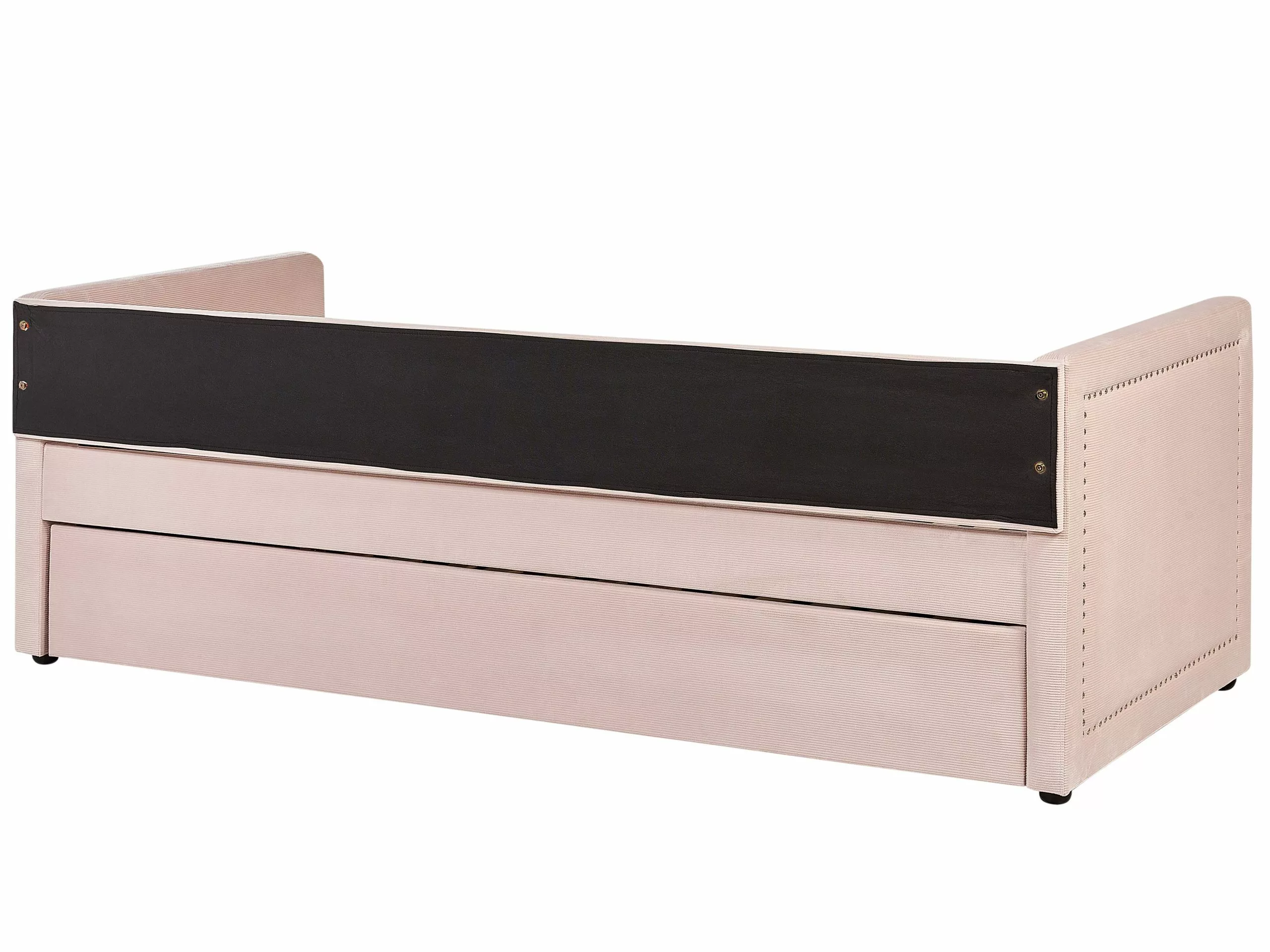 Beliani Sänky Vakosametti Lisävuode Lohenpunainen 90 X 200 Cm MIMIZAN - Image 9