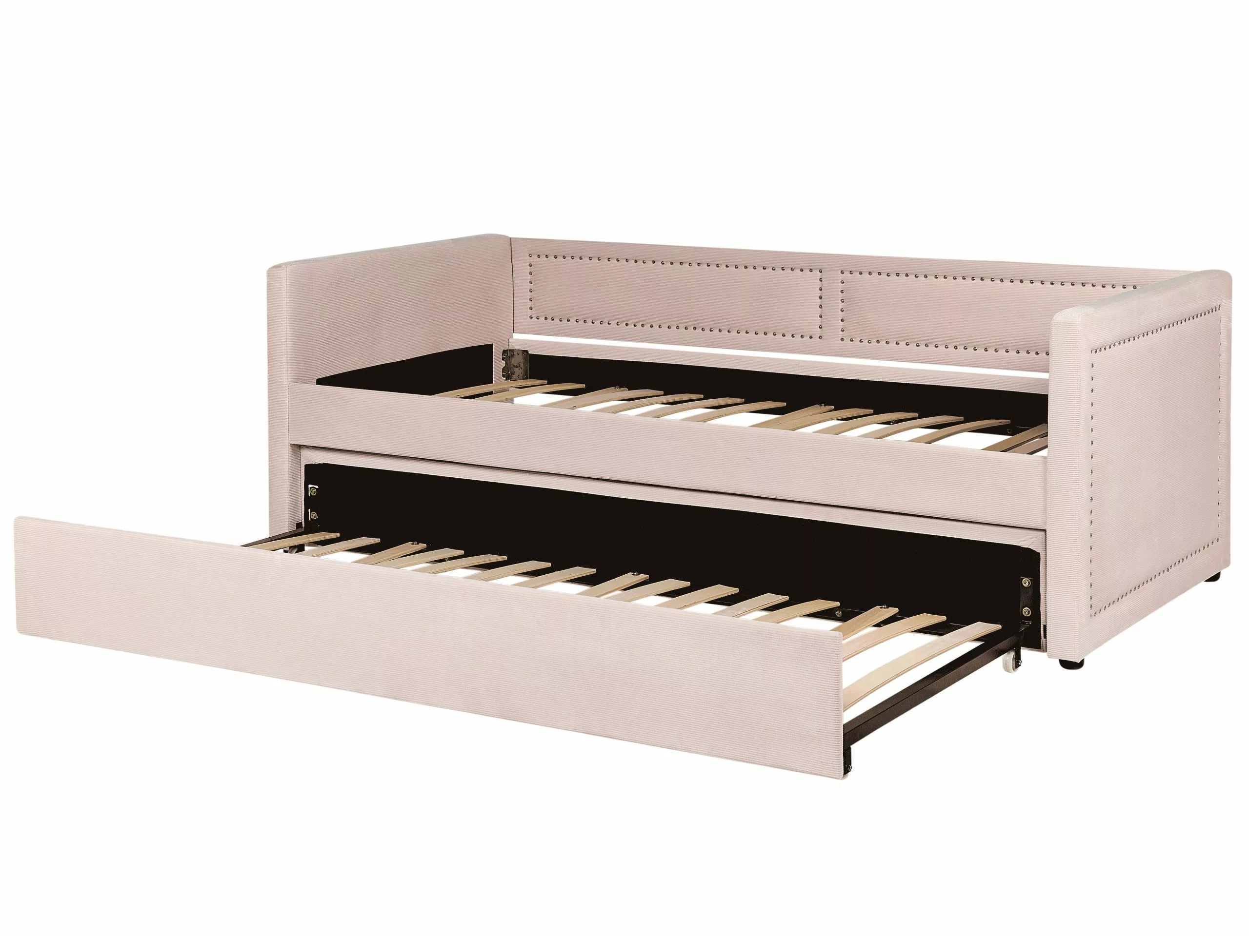 Beliani Sänky Vakosametti Lisävuode Lohenpunainen 90 X 200 Cm MIMIZAN - Image 7