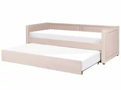 Beliani Sänky Vakosametti Lisävuode Lohenpunainen 90 X 200 Cm MIMIZAN -Käsinojalliset tuolit Winkel undef src sa picid 843794 type whitesh image