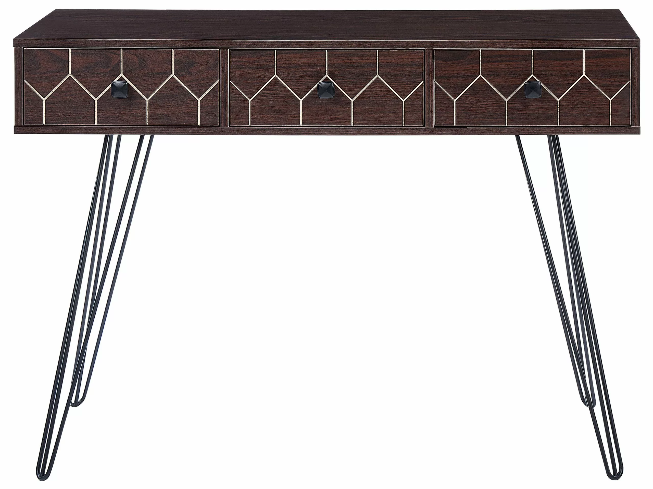 Beliani Konsolipöytä 3 Laatikkoa Tumma Puu/musta MALSALA - Image 4