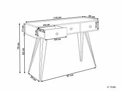 Beliani Konsolipöytä 3 Laatikkoa Tumma Puu/musta MALSALA -Käsinojalliset tuolit Winkel undef src sa picid 844705 type whitesh image