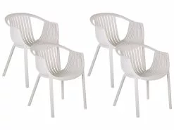 Beliani Puutarhatuoli Muovi Beige 4 Kpl NAPOLI