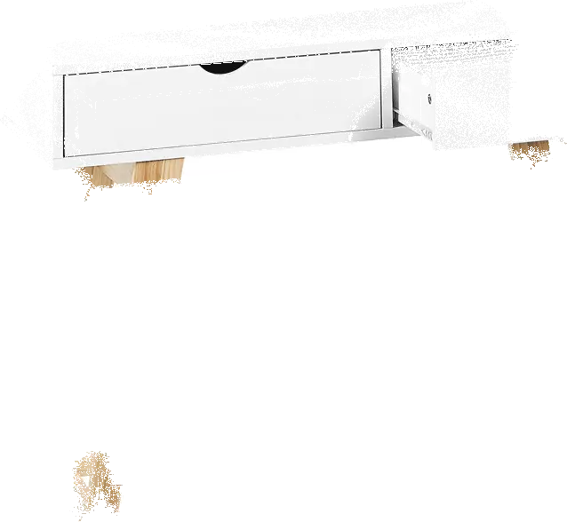 Beliani Konsolipöytä 2 Laatikkoa Valkoinen/vaalea Puu SULLY - Image 3