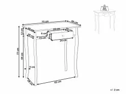 Beliani Konsolipöytä Laatikko Valkoinen ALBIA -Käsinojalliset tuolit Winkel undef src sa picid 848860 type whitesh image
