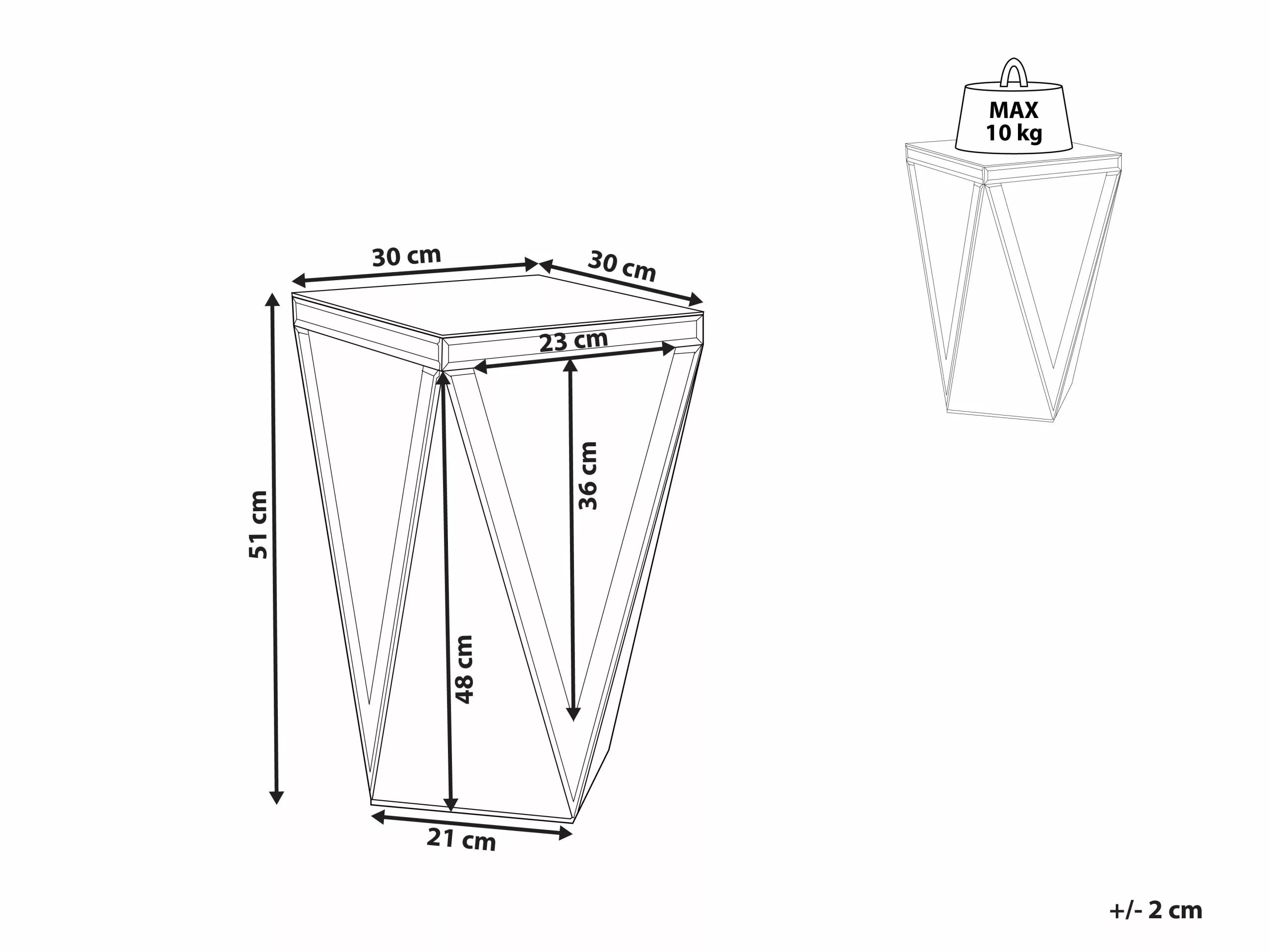 Beliani Sivupöytä Peililasi Hopea LUXEY 6 Beliani Sivupöytä Peililasi Hopea LUXEY - Image 6