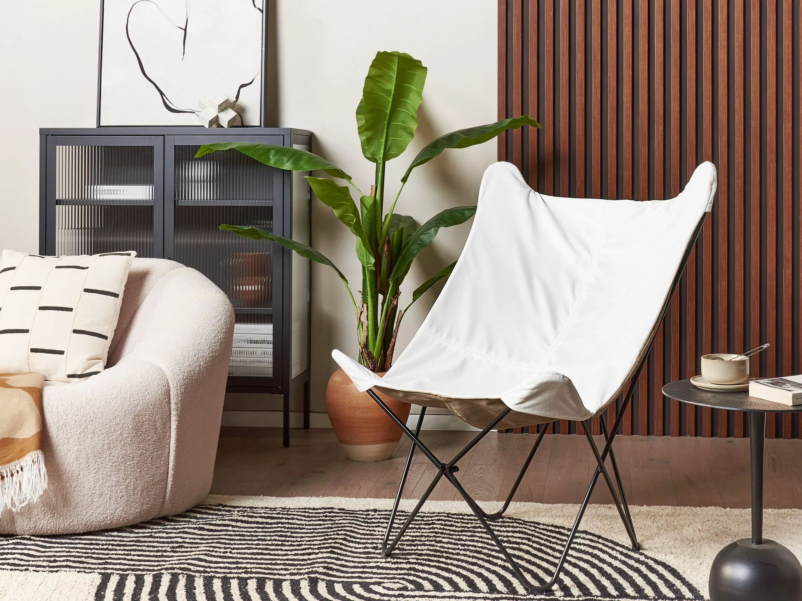 Beliani Nojatuoli Sametti Valkoinen NYBRO 2 Beliani Nojatuoli Sametti Valkoinen NYBRO - Image 2