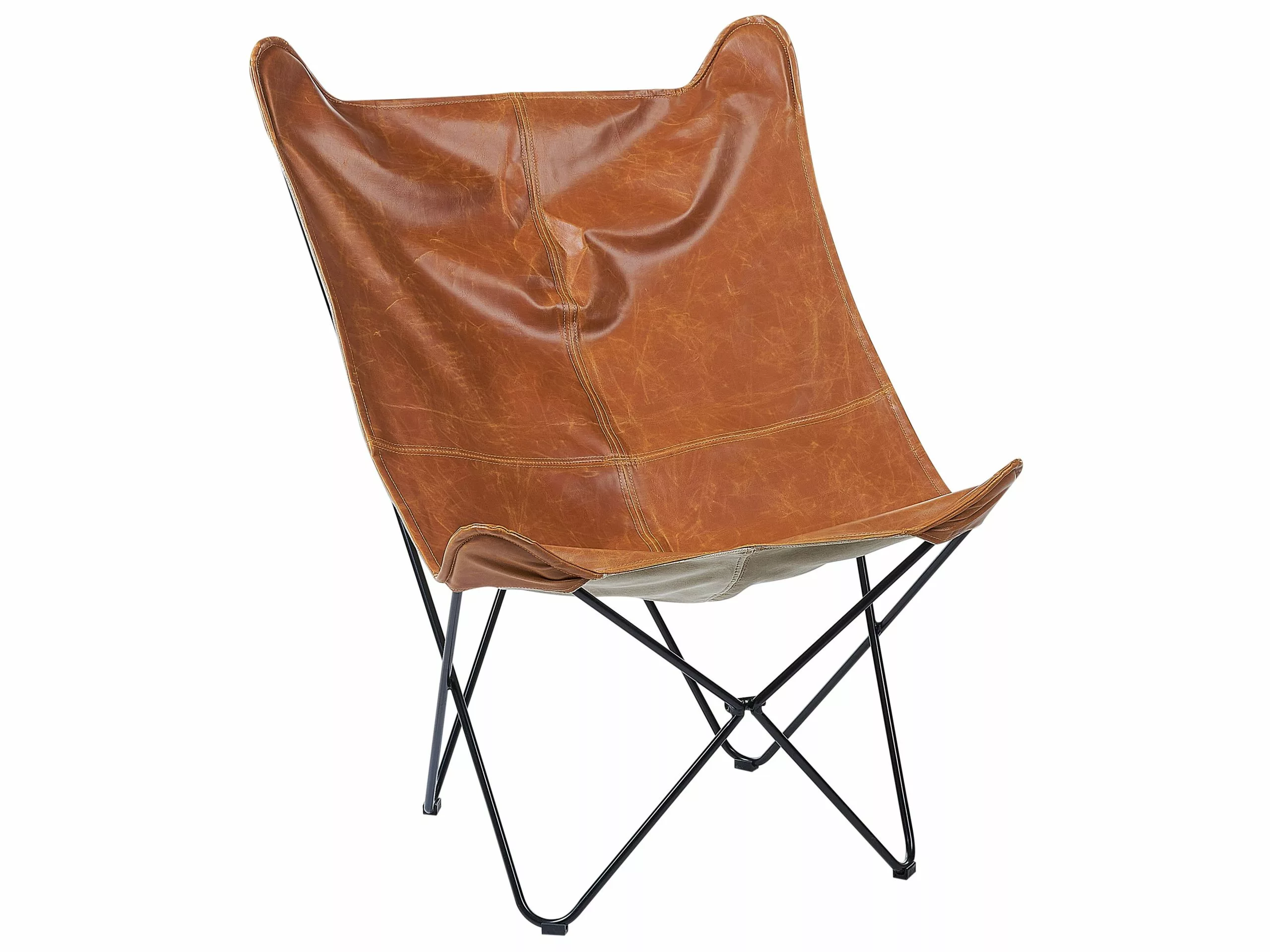 Beliani Nojatuoli Keinonahka Kullanruskea NYBRO 1 Beliani Nojatuoli Keinonahka Kullanruskea NYBRO