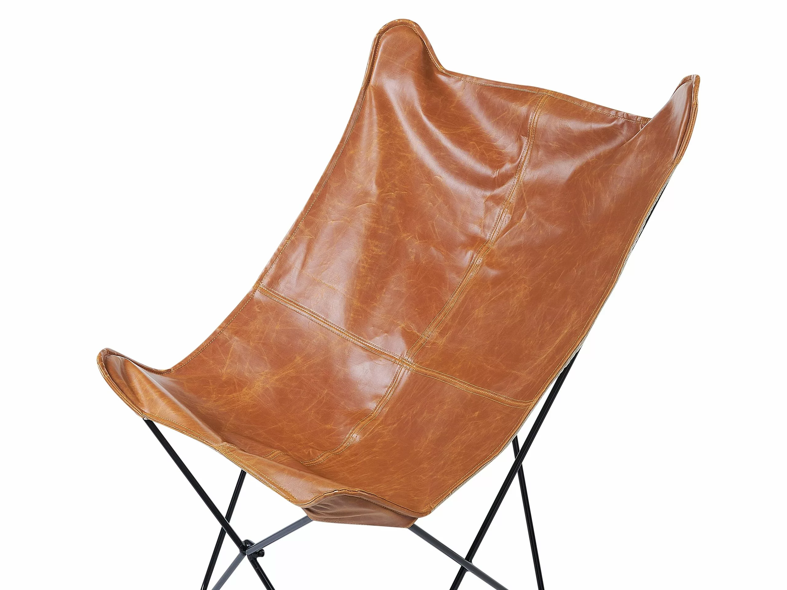 Beliani Nojatuoli Keinonahka Kullanruskea NYBRO 5 Beliani Nojatuoli Keinonahka Kullanruskea NYBRO - Image 5