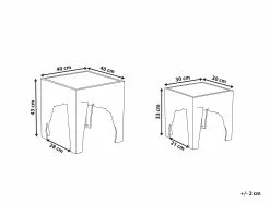 Beliani Sivupöytäsetti Lasitasolla Valkoinen 2 Kpl AMADPUR -Käsinojalliset tuolit Winkel undef src sa picid 851900 type whitesh image
