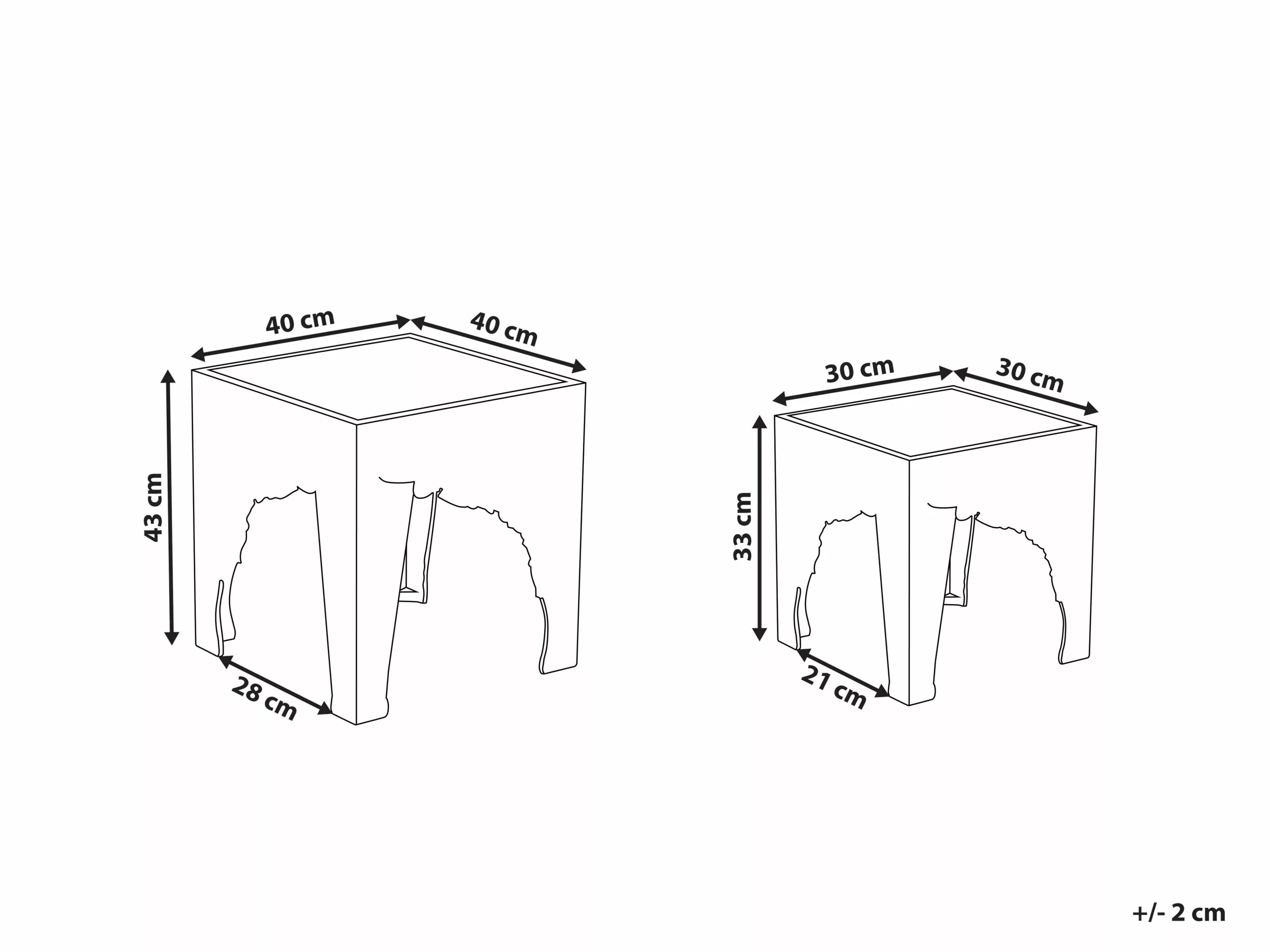 Beliani Sivupöytäsetti Lasitasolla Valkoinen 2 Kpl AMADPUR - Image 10