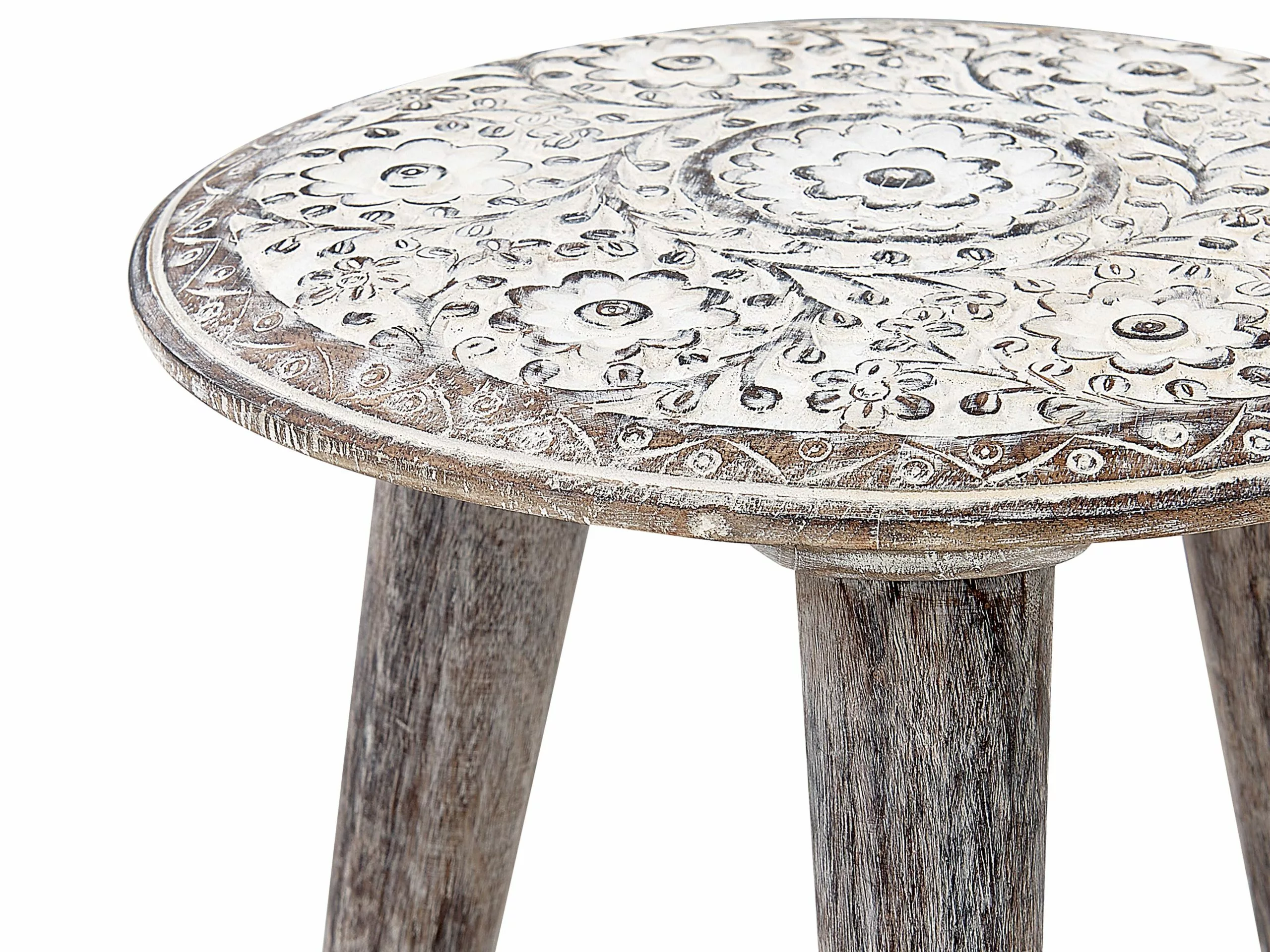 Beliani Sivupöytäsetti Mangopuu Luonnonvalkoinen 2 Kpl BARJU - Image 5