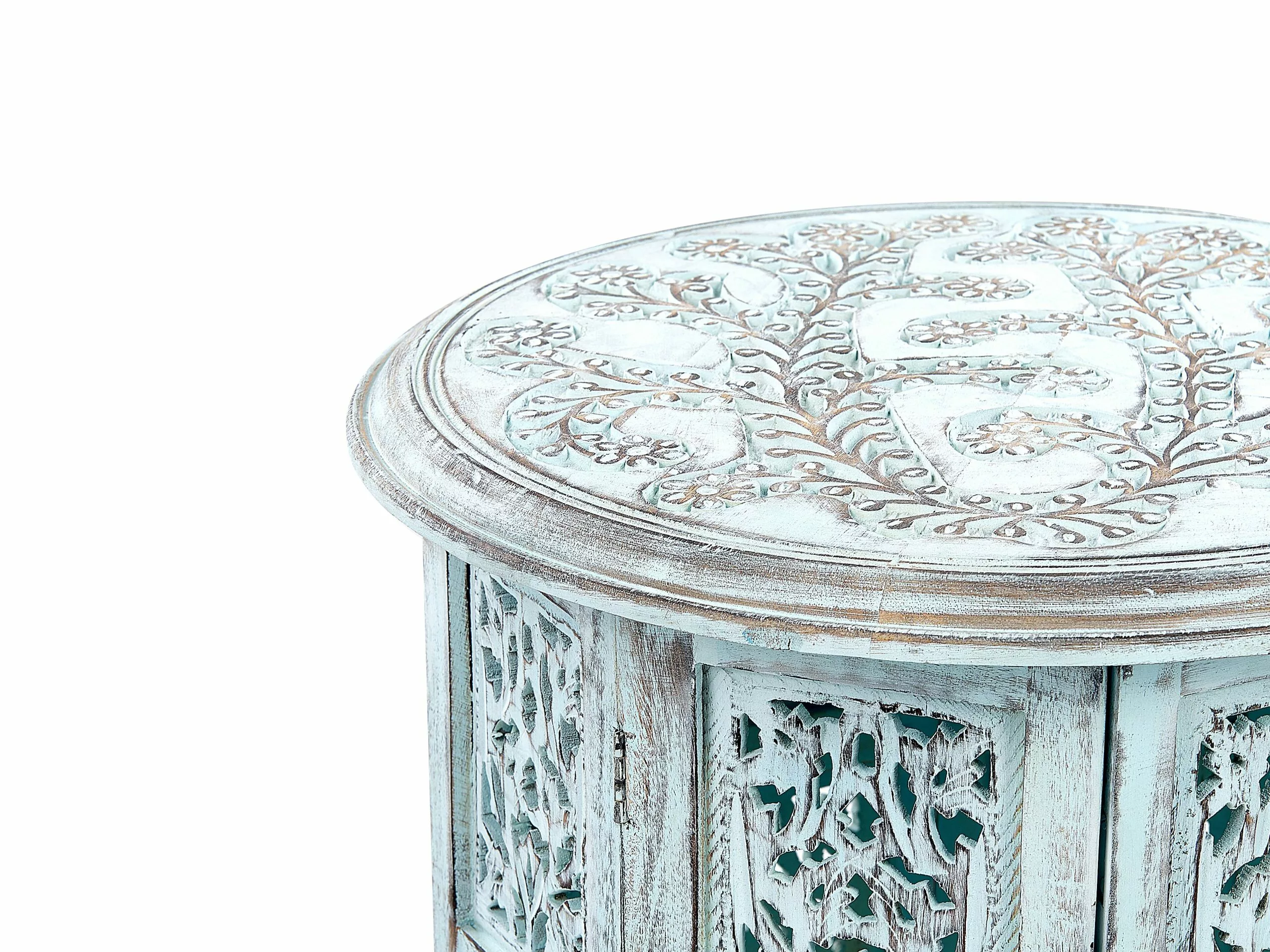 Beliani Sivupöytä Mangopuu Vaaleansininen BORAI 3 Beliani Sivupöytä Mangopuu Vaaleansininen BORAI - Image 3