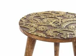 Beliani Sivupöytäsetti Mangopuu Tumma Puu/kulta 2 Kpl CHANPI -Käsinojalliset tuolit Winkel undef src sa picid 852216 type whitesh image