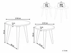 Beliani Sivupöytäsetti Mangopuu Tumma Puu/kulta 2 Kpl CHANPI -Käsinojalliset tuolit Winkel undef src sa picid 852223 type whitesh image